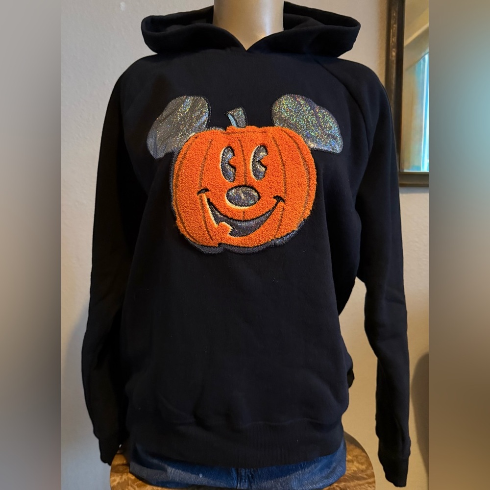 Disney Halloween Pumpkin Mickey Black Hoodie